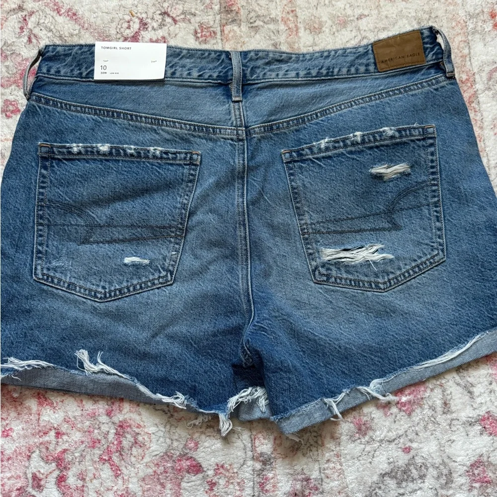 American Eagle Women's Distressed Tomgirl Shorts - Picture 2 of 4